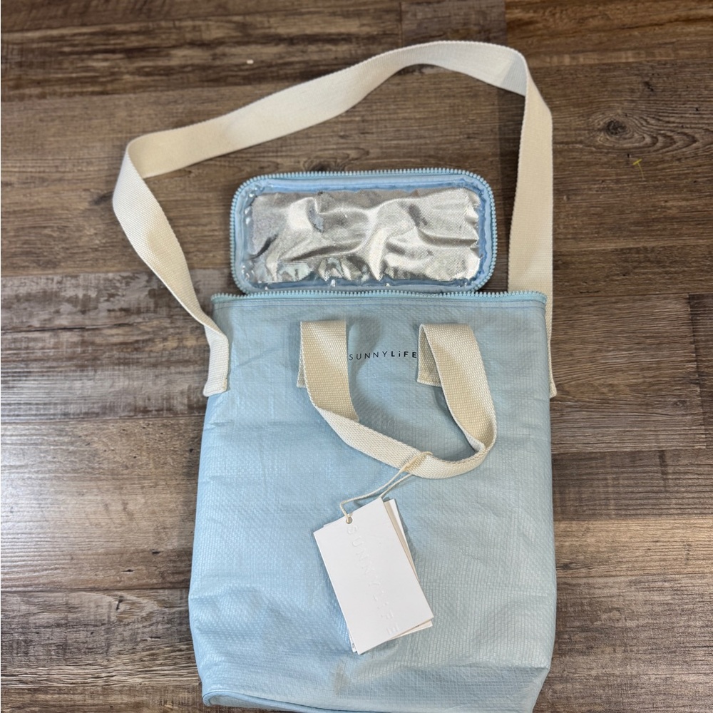 Sunnylife Light Blue Insulated Cooler Bag NWT Crossbody Lunch Tote Beach - Picture 12 of 12